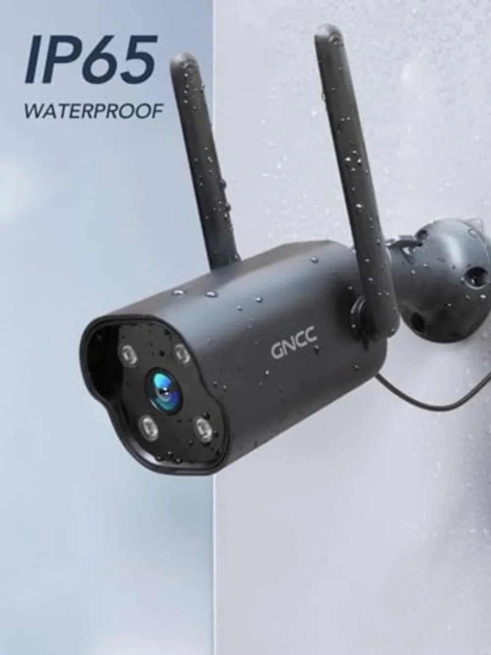 2K Outdoor Security Camera - 24/7 Recording, AI Motion Detection, Plug-In, Black